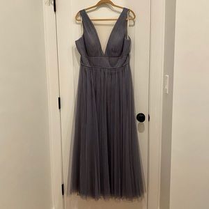 Grey-blue Bridesmaid Dress by Jenny Yoo